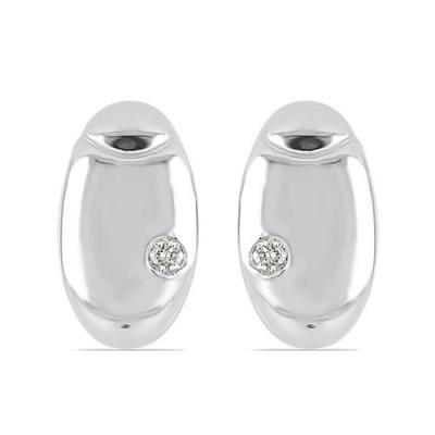 BUY STERLING SILVER NATURAL WHITE DIAMOND DOUBLE CUT GEMSTONE STYLISH  EARRINGS